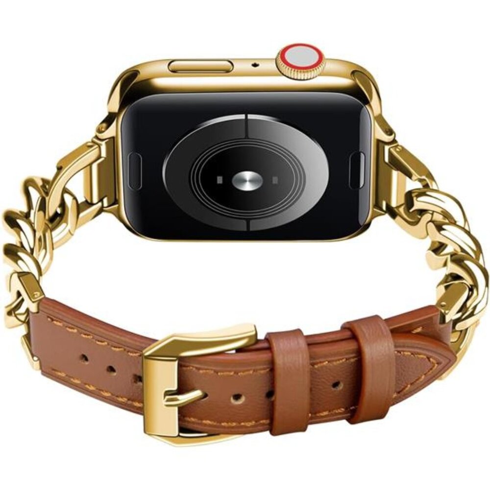 NEW Brown Gold Slim Leather Apple Watch Band